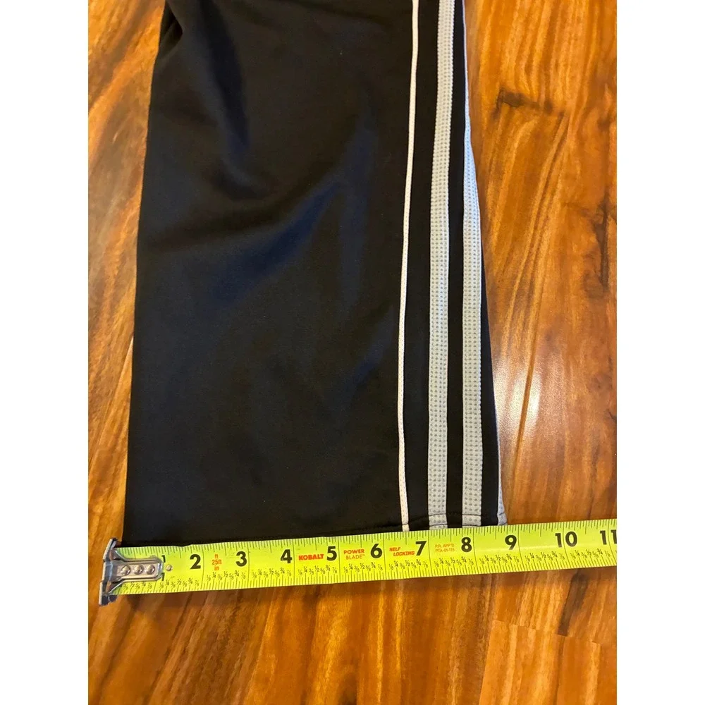 Adidas Climalite Track Pants Mens Small Black Blue White Stripes Y2K Sportswear